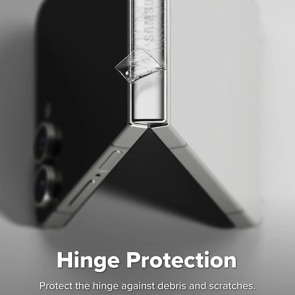 Picture of Samsung Galaxy Z Flip 7 Screen Protector | Ringke 3 in 1 Cover Display Tempered Glass Inner Screen Protector Hinge Protector for Samsung Galaxy Z Flip 7