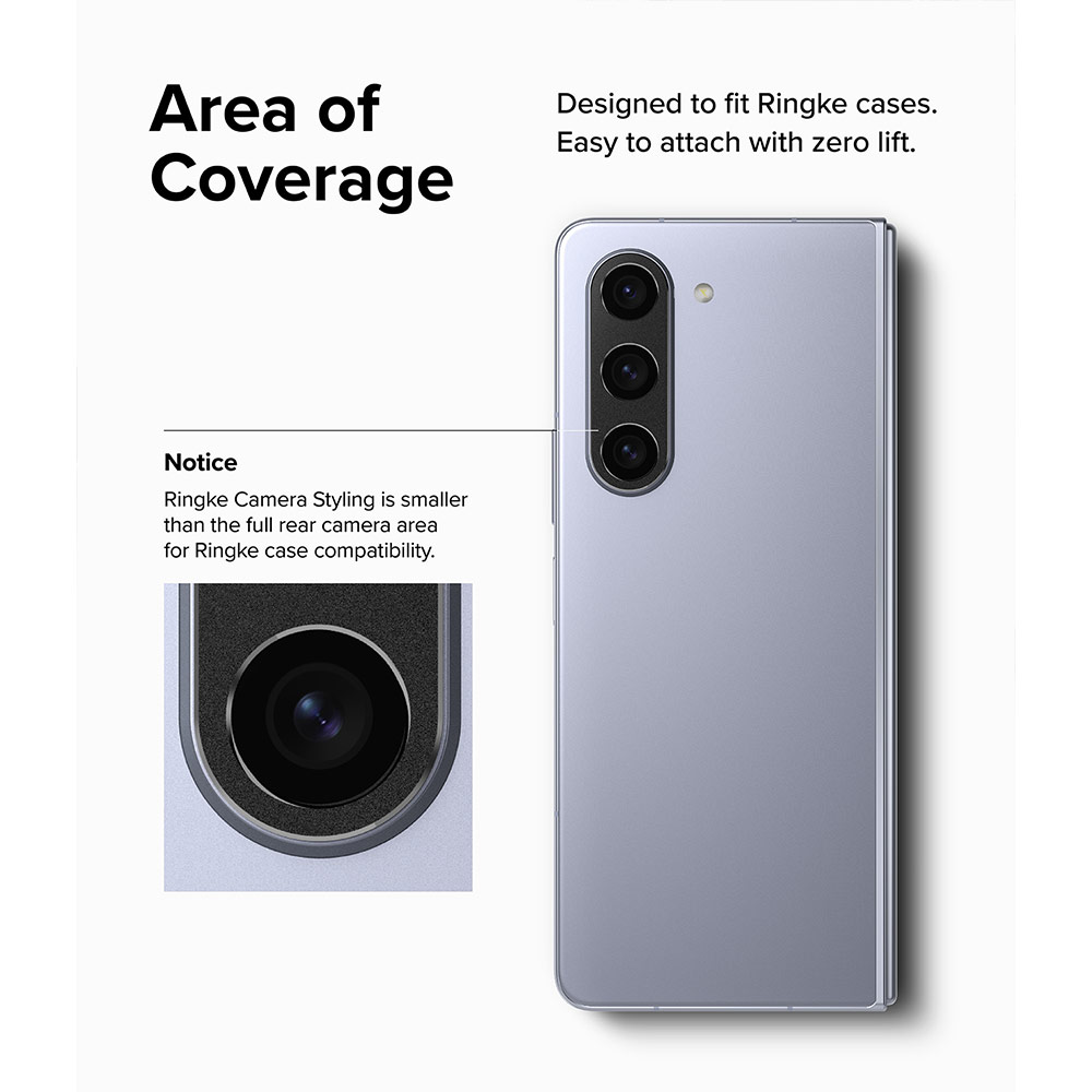 Picture of Samsung Galaxy Z Fold 5  | Ringke Aluminum Camera Styling Camera Lens Protector for Samsung Galaxy Z Fold 5 (Black)