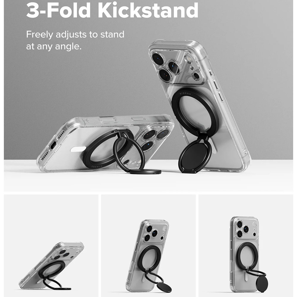 Picture of Ringke Dual Magnetic Smart Holder Phone Grip and Kickstand Stand Zinc Alloy (Black)