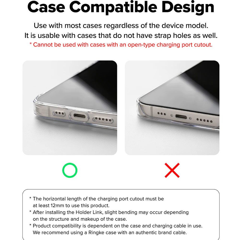 Picture of Ringke Holder Link and Flow Hand Strap P-Type Wrist Strap Phone Strap for closed-bottom phone case (Candy Pink)