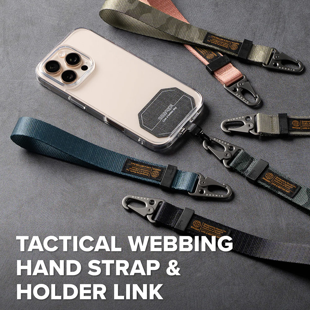 Picture of Ringke Hand Strap Tough All Purpose Heavy Duty Tactical Carabiner Clasp for Smartphone (Black)