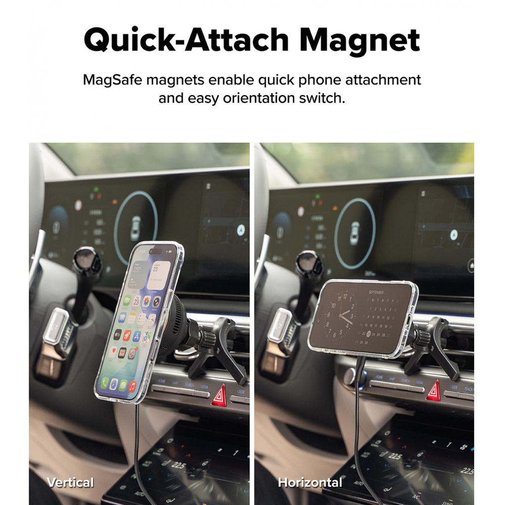 Picture of Ringke Qi2 25W Peltier Magnetic Wireless Car Charger Mount Car Charger Mount CAR CHARGER