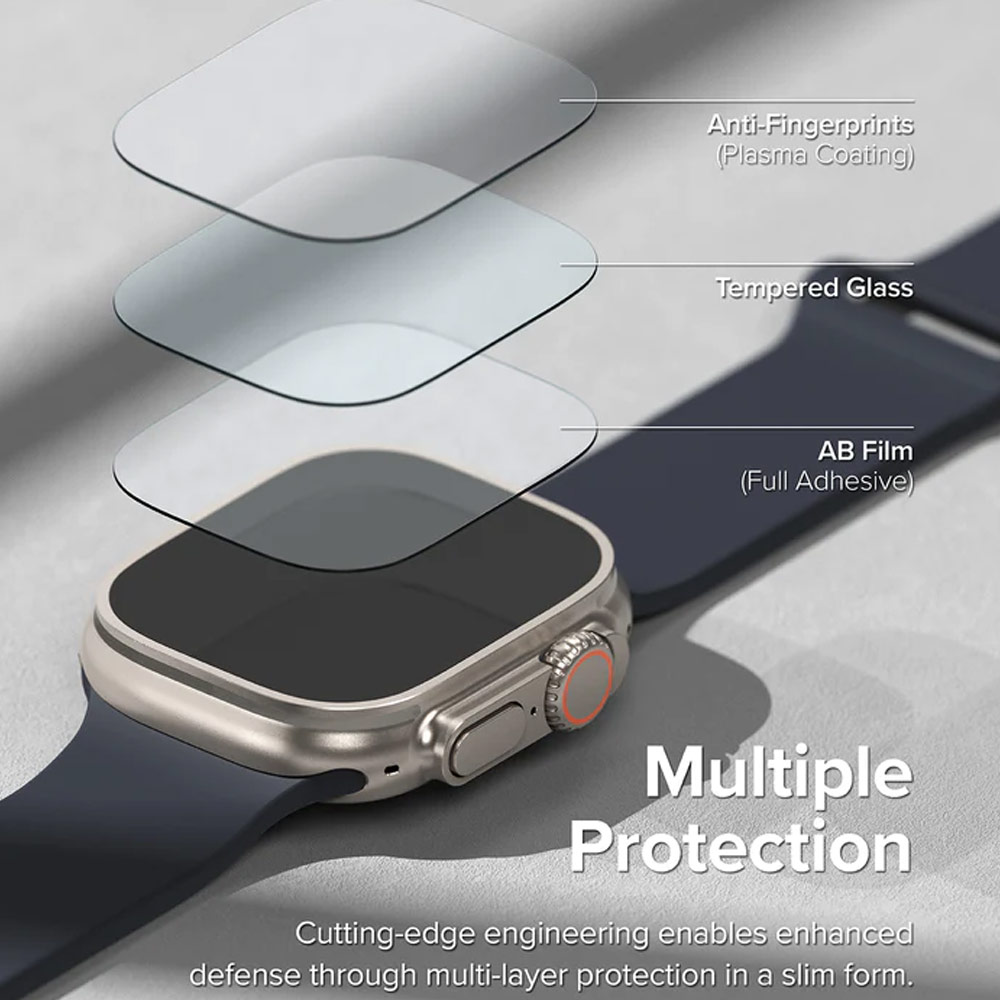 Picture of Apple Watch 49mm Ultra Case | Ringke Tempered Glass Screen Protector for Apple Watch Series 8 49mm Ultra Case (4pcs)