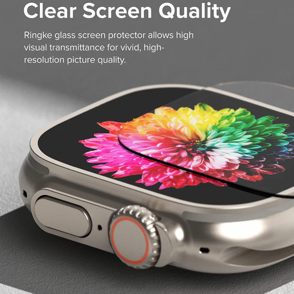 Picture of Apple Watch 49mm Ultra Case | Ringke Tempered Glass Screen Protector for Apple Watch Series 8 49mm Ultra Case (4pcs)