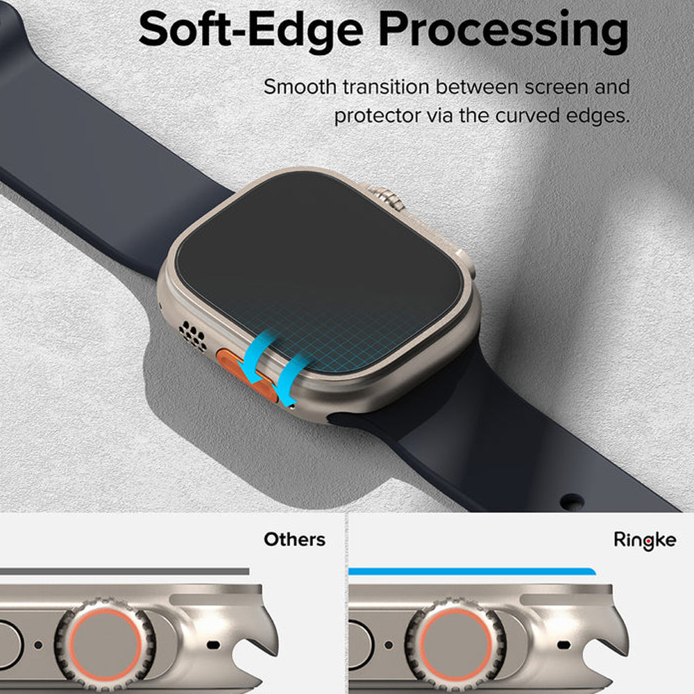 Picture of Apple Watch 49mm Ultra Case | Ringke Tempered Glass Screen Protector for Apple Watch Series 8 49mm Ultra Case (4pcs)
