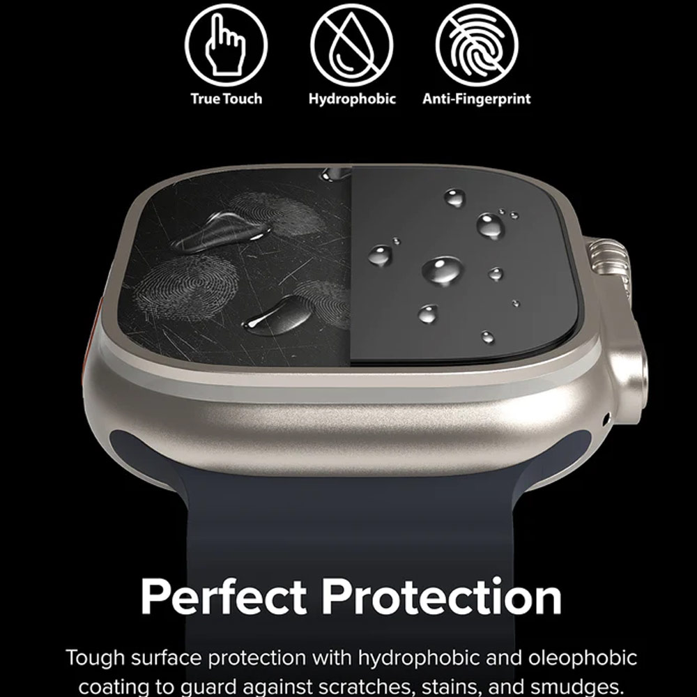 Picture of Apple Watch 49mm Ultra Case | Ringke Tempered Glass Screen Protector for Apple Watch Series 8 49mm Ultra Case (4pcs)