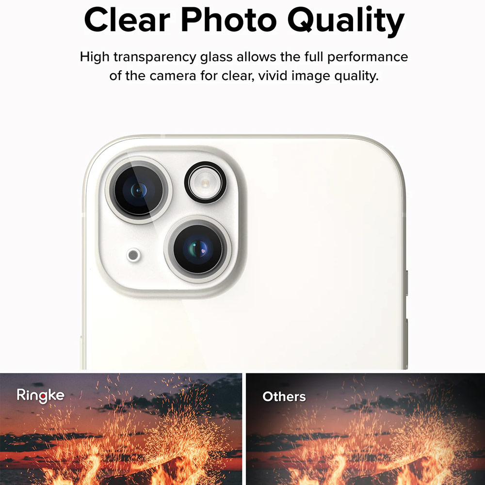Picture of Apple iPhone 15 Pro 6.1 | Ringke Camera Glass Protector for 15 Plus iPhone 15 (Clear)