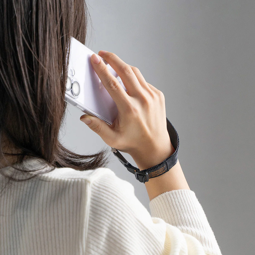 Picture of Ringke High density polyester Dual Hand Strap for Perfect for daily use traveling hiking smartphone Jisulife Portable Handheld Fan Strap (Black)