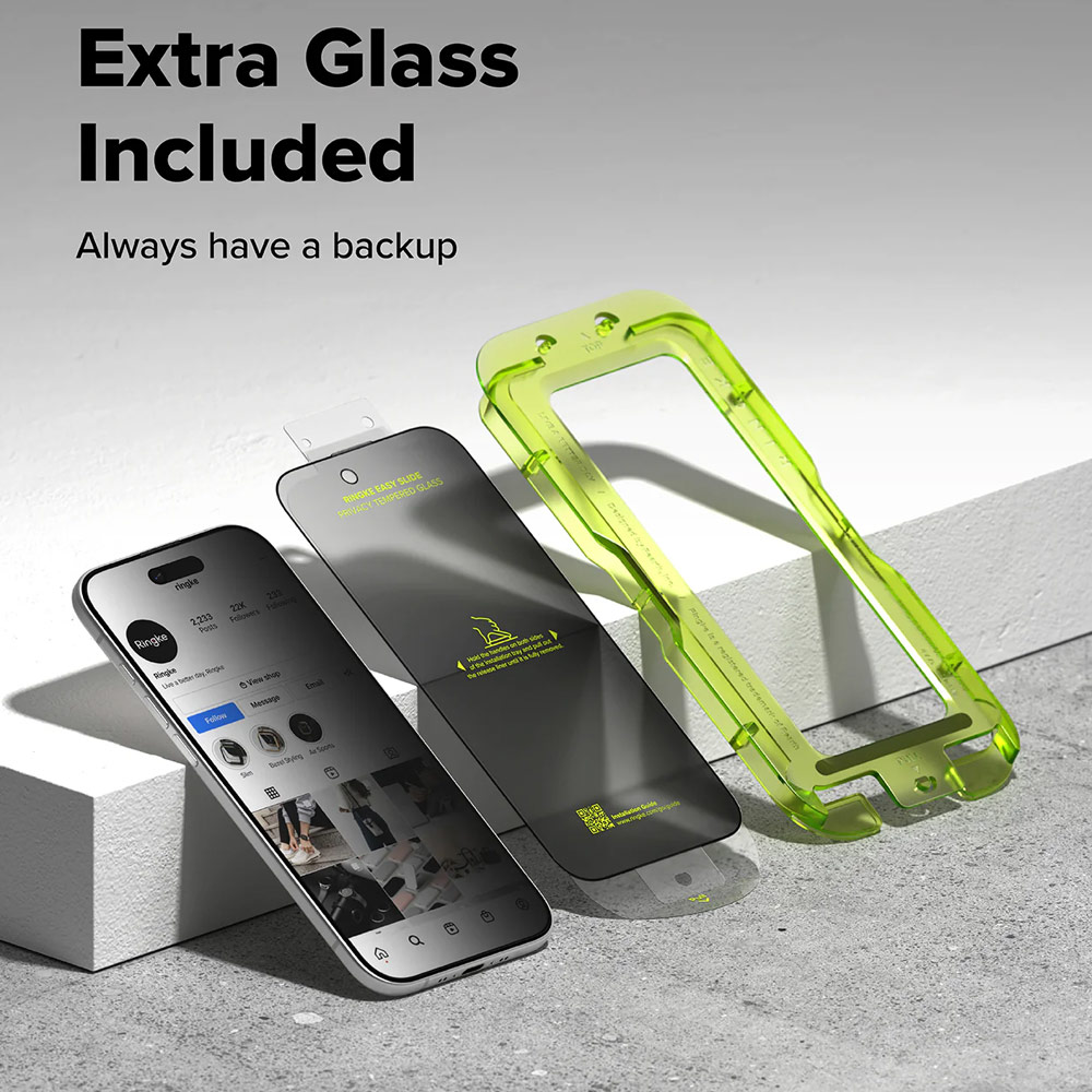 Picture of Apple iPhone Air 6.5 Screen Protector | Ringke Easy Slide Privacy Tempered Glass Screen Protector for iPhone 17 Air 6.5  (Privacy) 2pcs