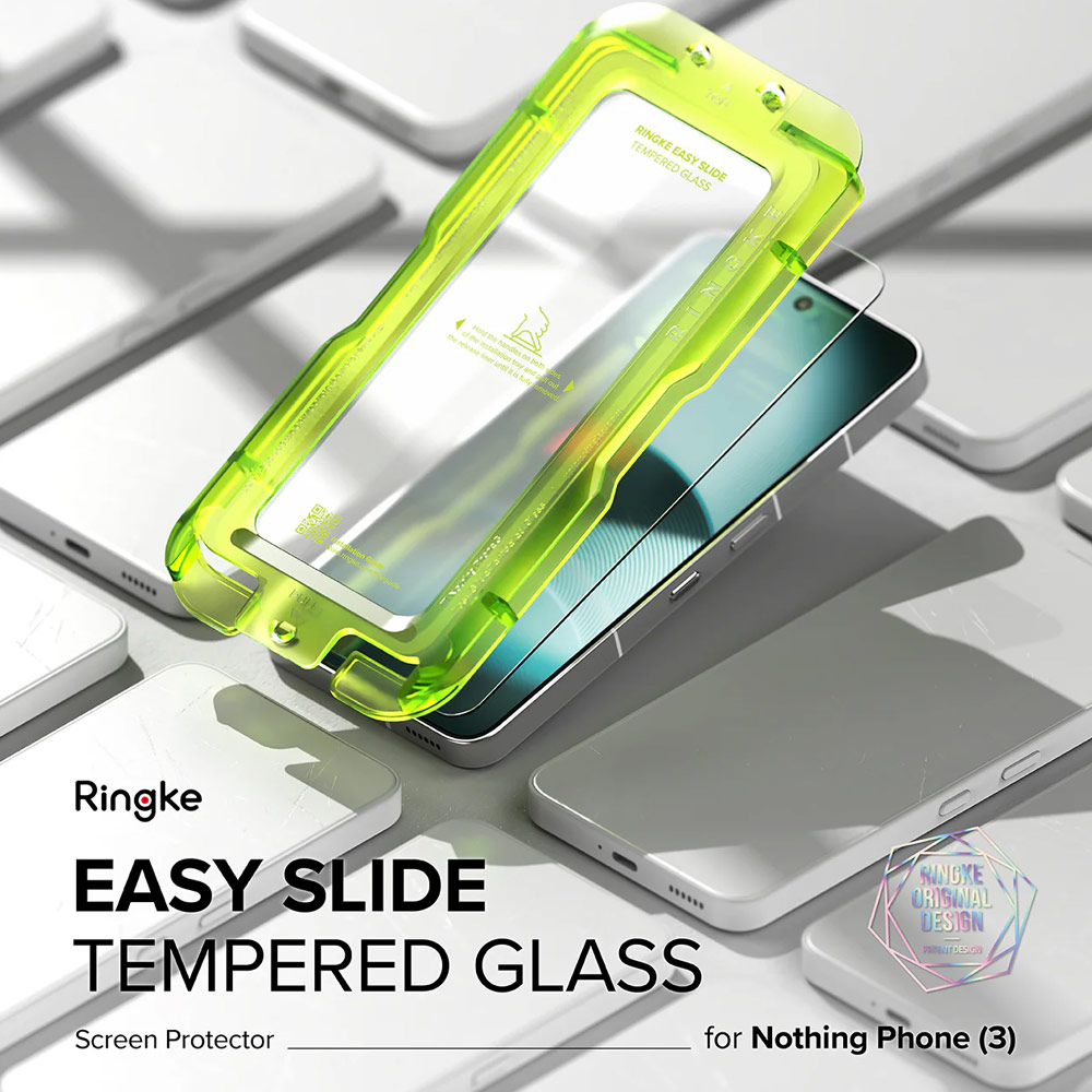 Picture of Nothing Phone 3 Screen Protector | Ringke Easy Slide Tempered Glass Screen Protector for Nothing Phone 3 (Clear) 2pcs