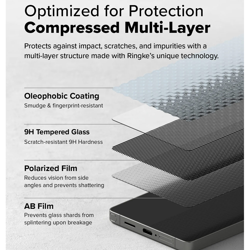Picture of Samsung Galaxy S25 Ultra Screen Protector | Ringke Easy Slide Tempered Glass Screen Protector for Samsung Galaxy S25 Ultra (Privacy Anti Peep) 2pcs