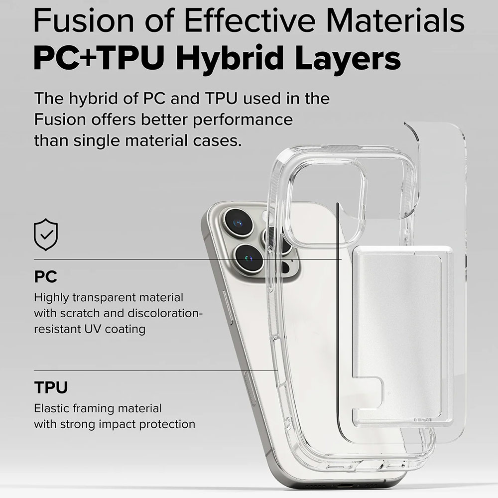 Picture of Apple iPhone 16 Pro Max 6.9 Case | Ringke Fusion Card Drop Protection Case for iPhone 16 Pro Max 6.9 (Clear)