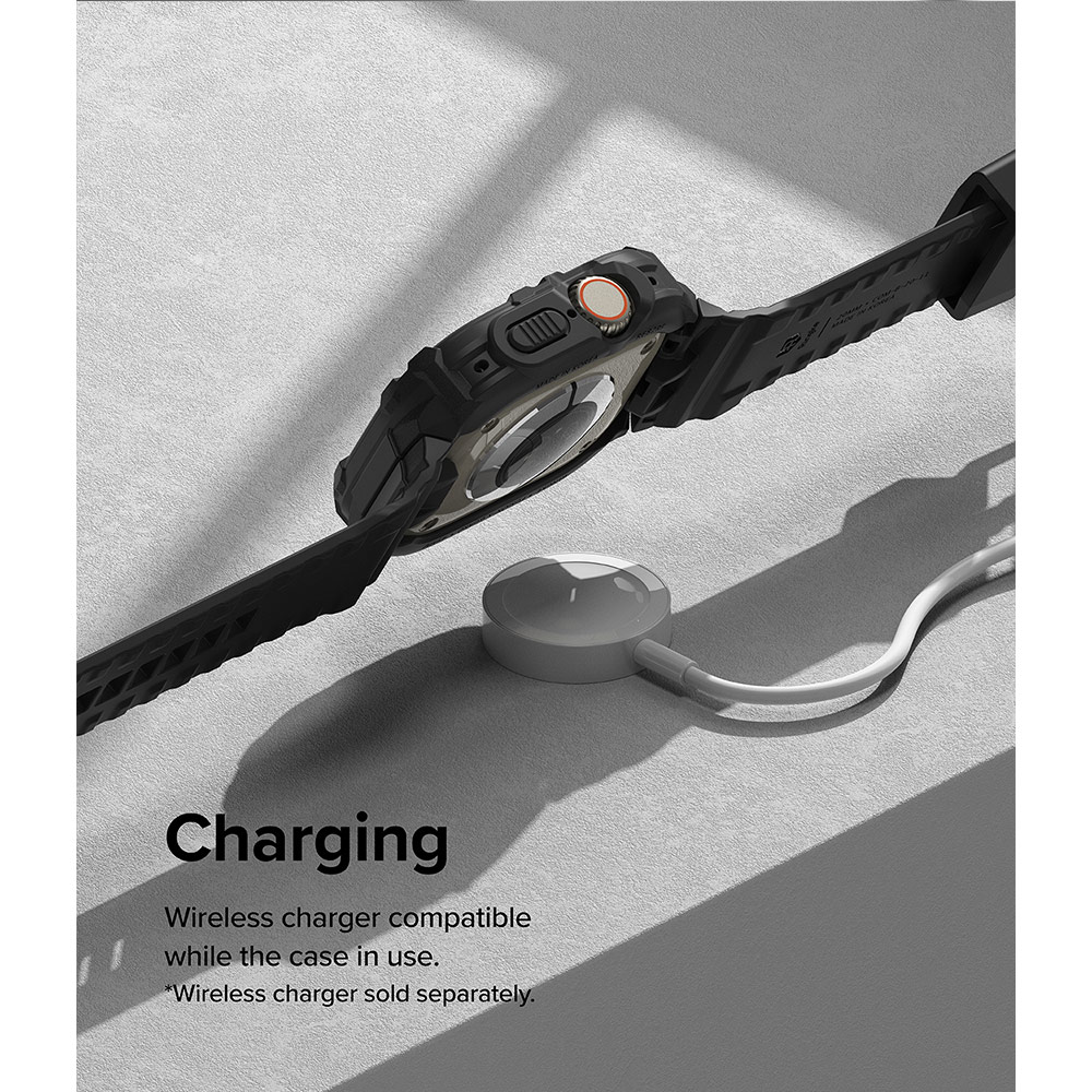 Picture of Apple Watch 49mm Ultra 3 Case | Ringke Fusion X Guard Protection Case Strap Band for Apple Watch Ultra 49mm (Black Red Index)