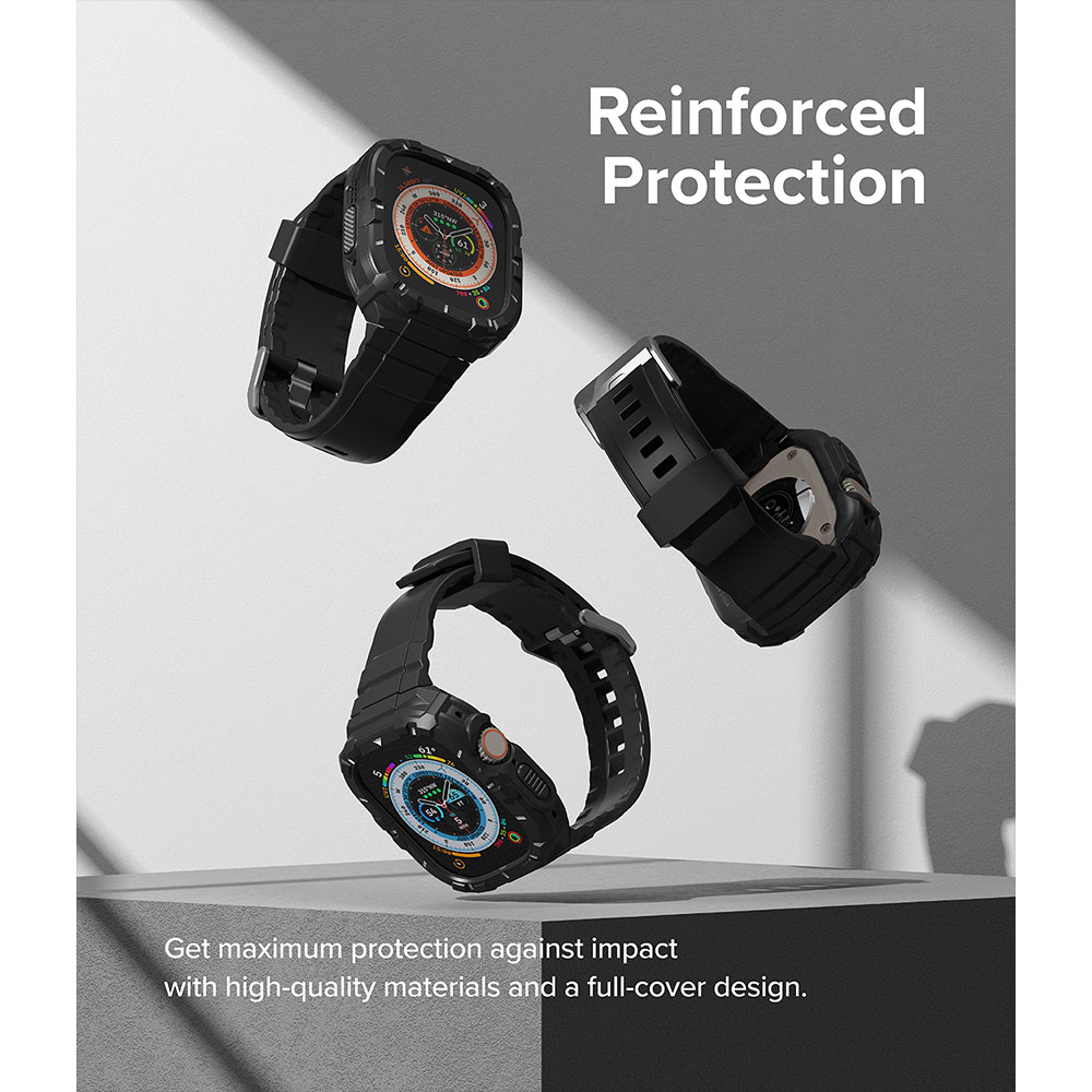 Picture of Apple Watch 49mm Ultra 3 Case | Ringke Fusion X Guard Protection Case Strap Band for Apple Watch Ultra 49mm (Black White Index)