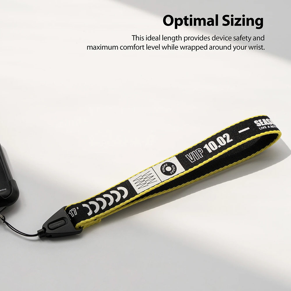 Picture of Ringke Hand Strap Smartphone Case Strap Camera Strap Key Ring Strap Airpods Pro Strap (Lettering Ticket Band Black)