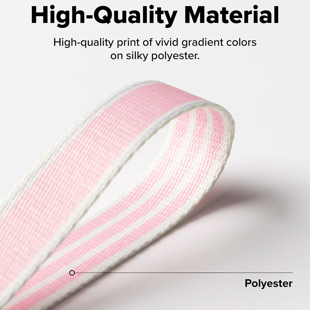 Picture of Ringke High density polyester wrist hand strap for Perfect for daily use traveling hiking smartphone  Portable Handheld Fan Strap (Stripe Pink)
