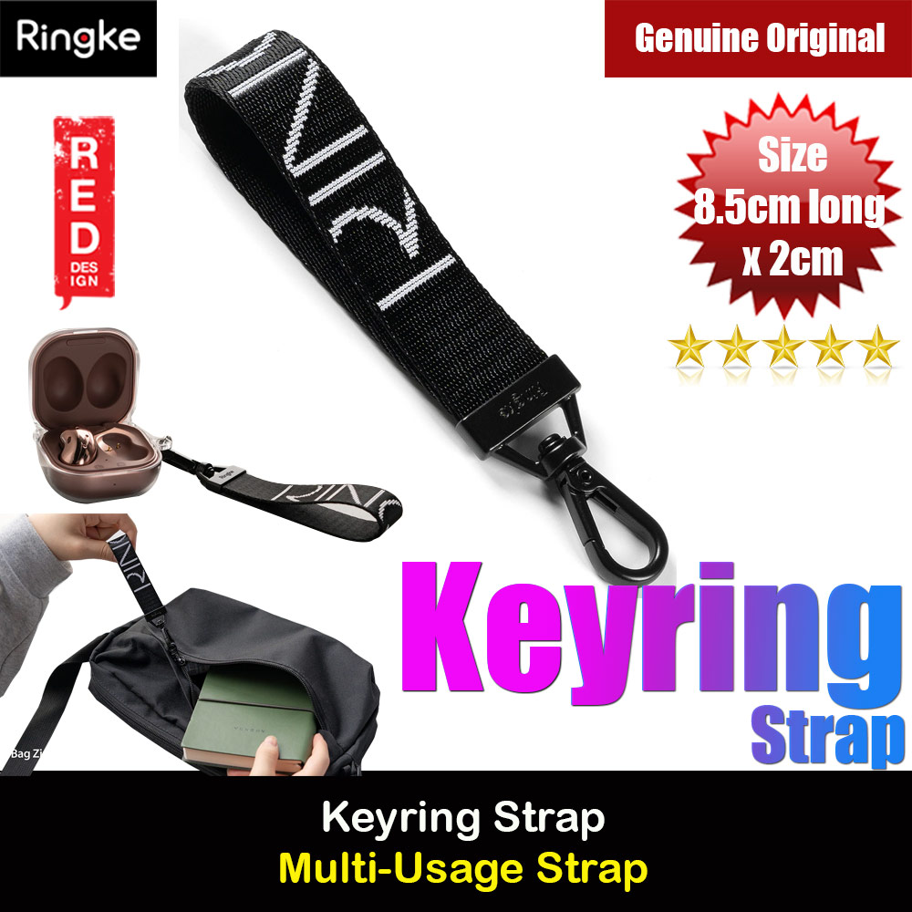 Picture of Ringke Key Ring Strap with Oval Hook Clip for phone case keychain camera game console USB flash drives (Lettering Black) Red Design- Red Design Cases, Red Design Covers, iPad Cases and a wide selection of Red Design Accessories in Malaysia, Sabah, Sarawak and Singapore 