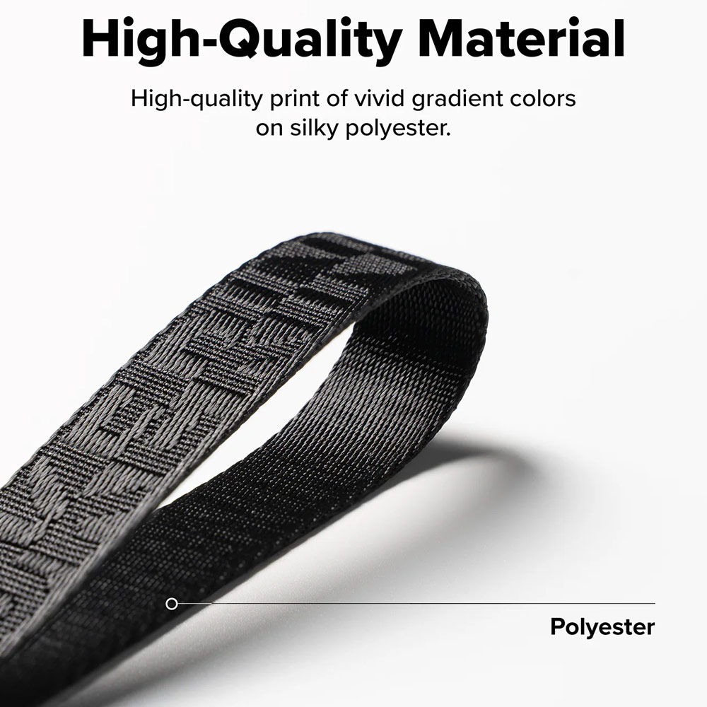 Picture of Ringke High density polyester Lanyard strap Shoulder Strap for Perfect for daily use traveling hiking smartphone Jisulife Portable Handheld Fan Strap (Lettering Black 3)