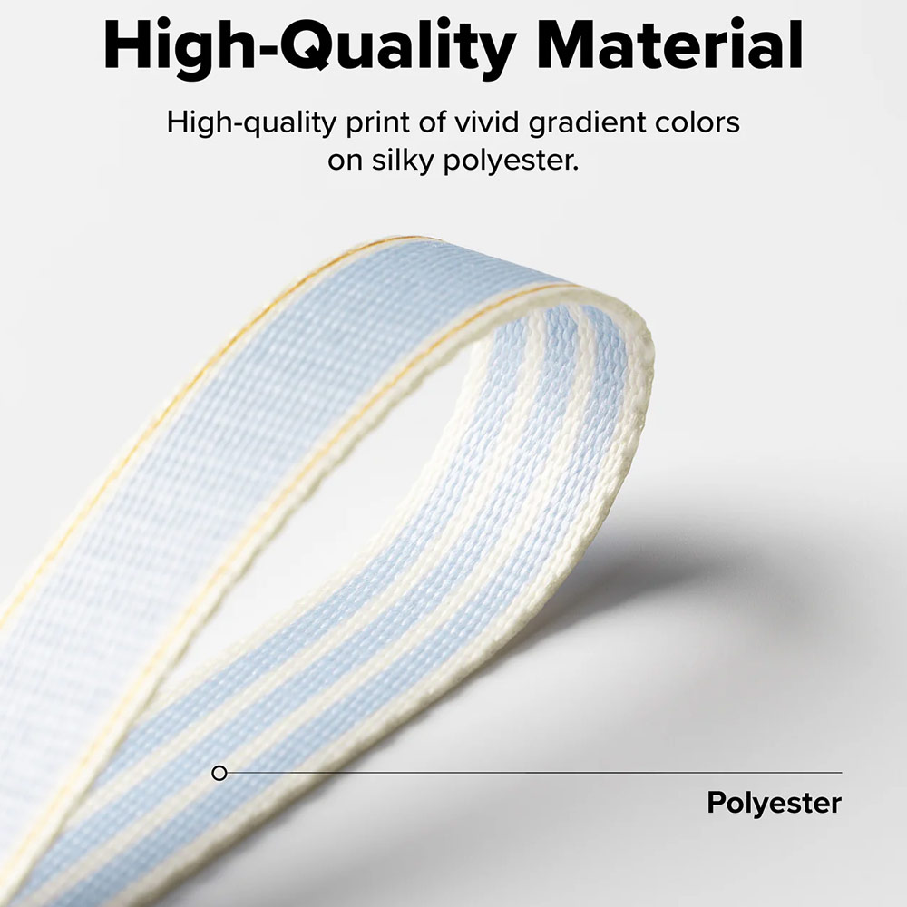 Picture of Ringke High density polyester Lanyard strap Shoulder Strap  for Perfect for daily use traveling hiking smartphone  Portable Handheld Fan Strap (Stripe Blue)