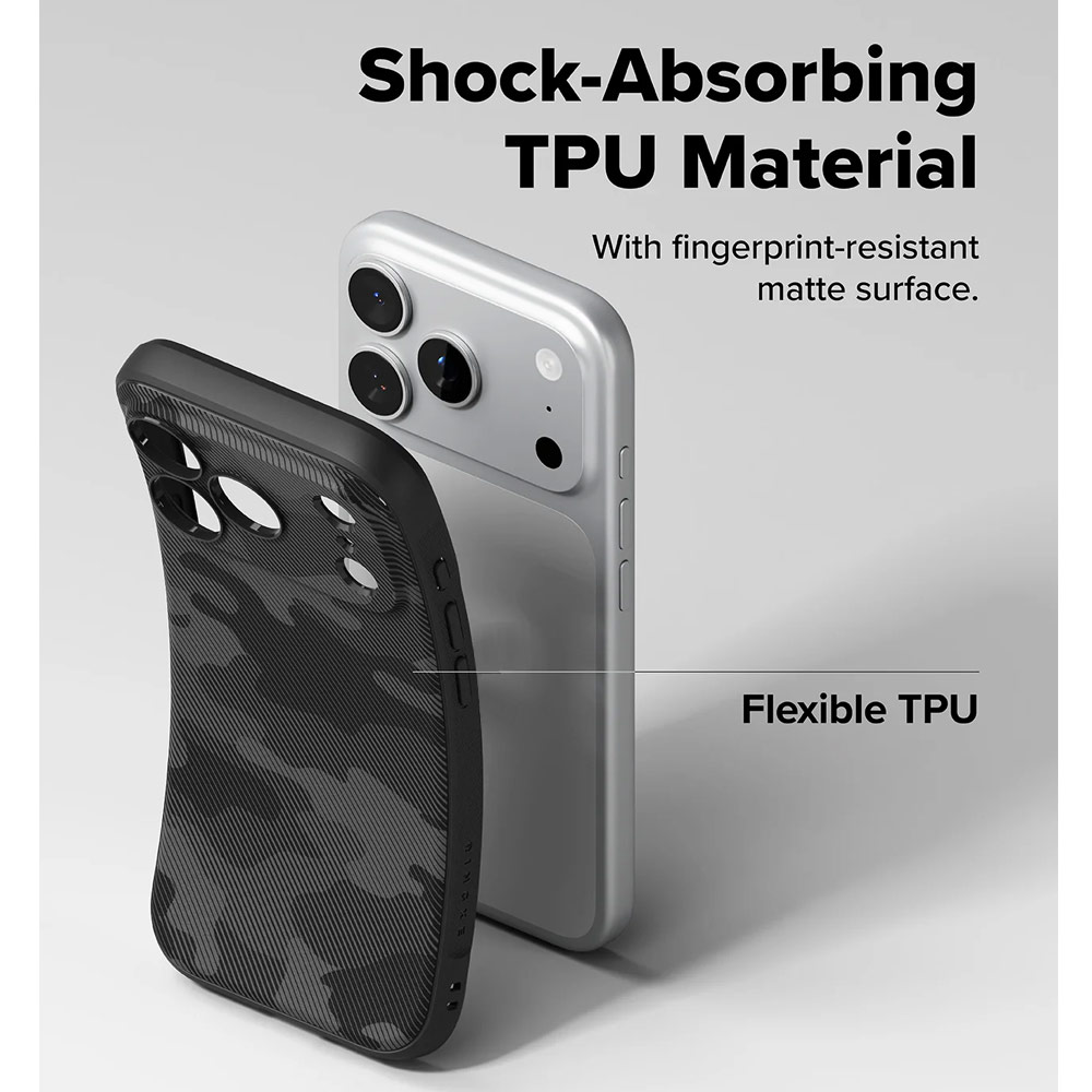Picture of Apple iPhone 17 Pro Max 6.9 Case | Ringke Onyx Magnetic TPU Anti Finger Print Anti Slip Drop Protection Case for iPhone 17 Pro Max 6.9 (Camo Black)