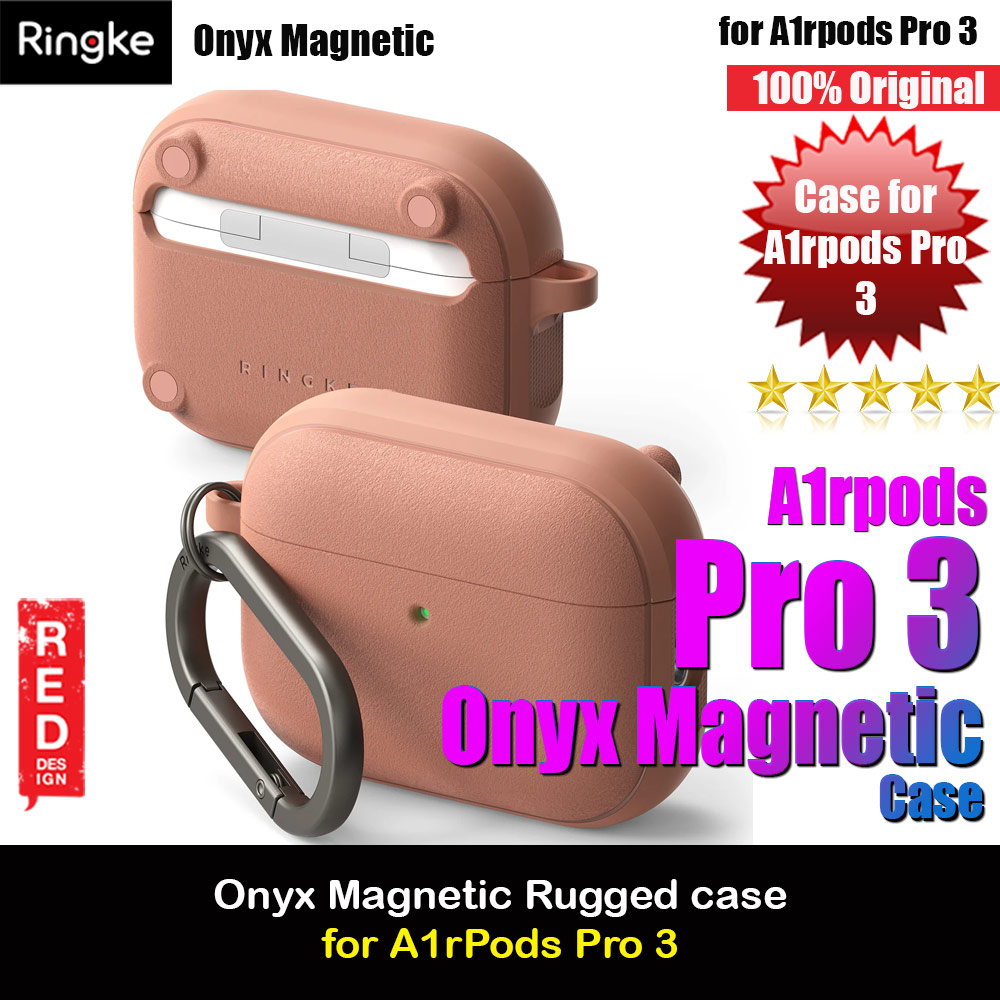Picture of Ringke Onyx Magnetic Protective Protection Rugged Case with Carabiner for Apple Airpods Pro 3 (Constant Coral) Apple Airpods Pro 3- Apple Airpods Pro 3 Cases, Apple Airpods Pro 3 Covers, iPad Cases and a wide selection of Apple Airpods Pro 3 Accessories in Malaysia, Sabah, Sarawak and Singapore 