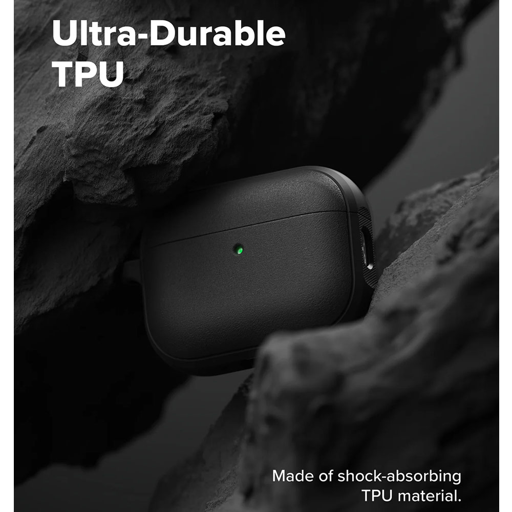 Picture of Apple Airpods Pro 3 Case | Ringke Onyx Magnetic Protective Protection Rugged Case with Carabiner for Apple Airpods Pro 3 (Black)