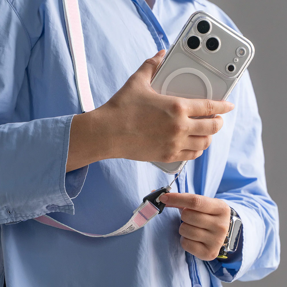 Picture of Ringke High density polyester Shoulder Strap for Perfect for daily use traveling hiking smartphone Portable Handheld Fan Strap (Stripe Pink)