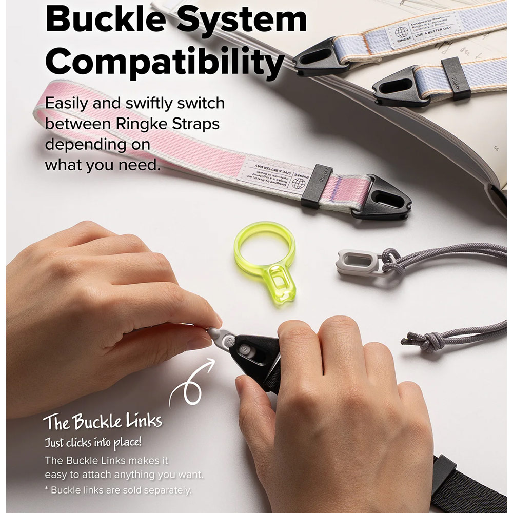 Picture of Ringke High density polyester Shoulder Strap for Perfect for daily use traveling hiking smartphone Portable Handheld Fan Strap (Lettering Black 3)