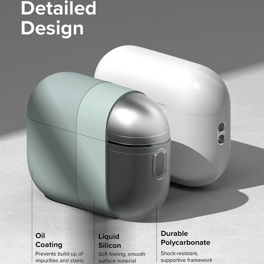 Picture of Apple Airpods Pro 2 Case | Ringke Silicone Soft Feel Hard Protective Protection Case with Carabiner for Apple Airpods Pro 2 (Midnight Blue)