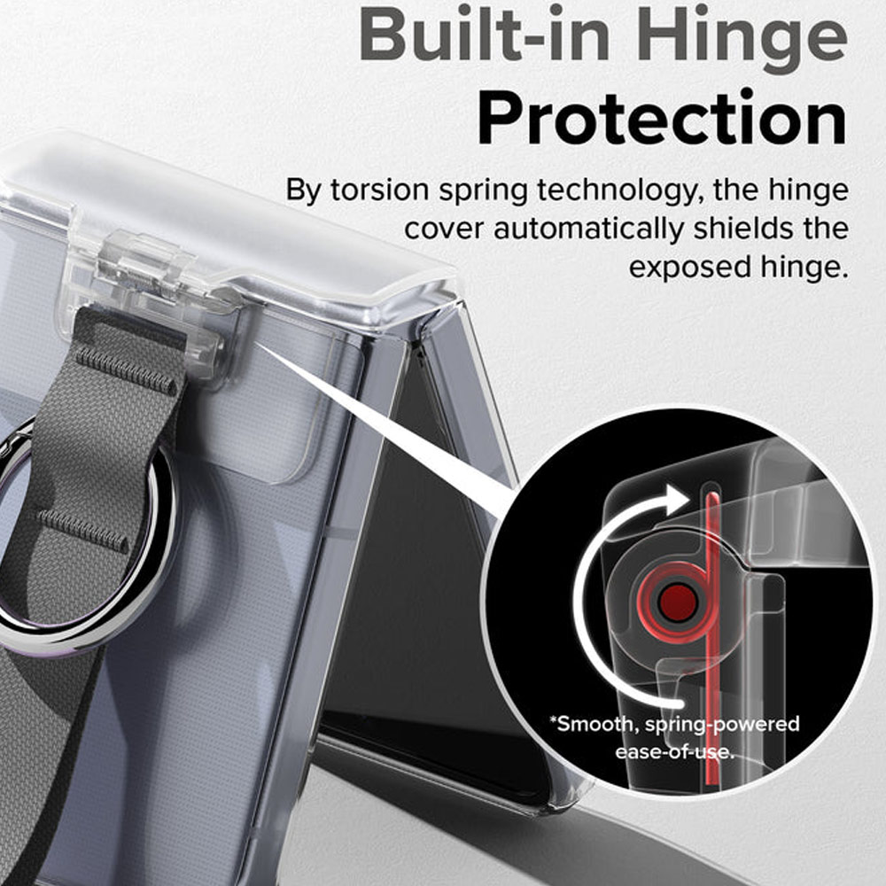 Picture of Samsung Galaxy Z Flip 4  | Ringke Hinge Cover wirh Ring Strap for Samsung Galaxy Z Flip 4 Flip 3 (Dark Gray Plus)