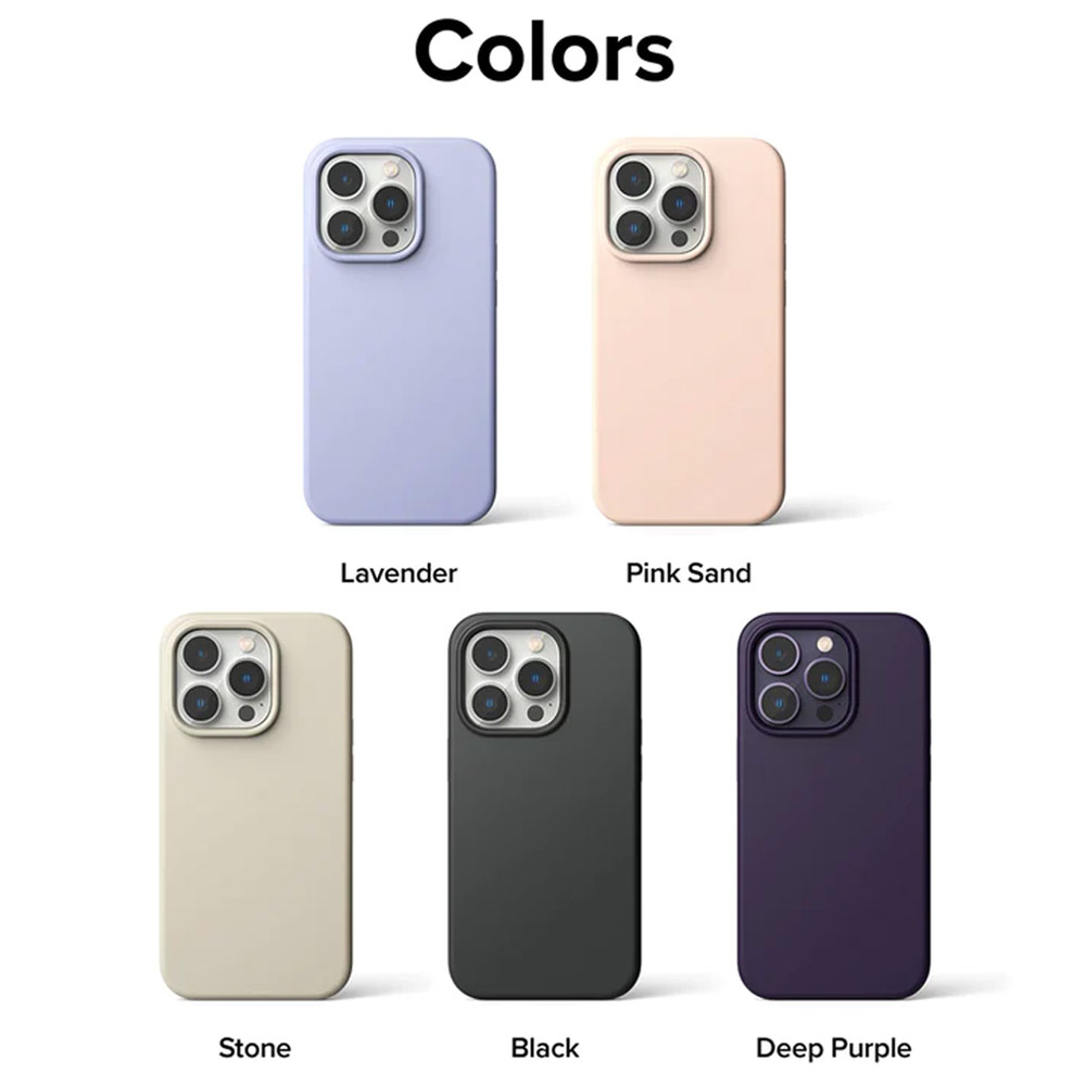 Picture of Apple iPhone 14 Pro 6.1 Case | Ringke Soft Liquid Silicone Protection Case for iPhone 14 Pro 6.1 (Stone)