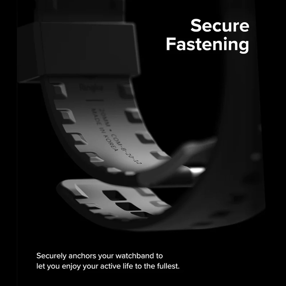Picture of Samsung Galaxy Watch 4 40mm  | Ringke TPU Rubber One Band Bold Waterproof Sweat Proof Strap Watch Lug 20mm for Galaxy Watch Series 3 4 5 5 Pro Active 40mm 41mm 42mm 44mm 45mm 45mm (Black)