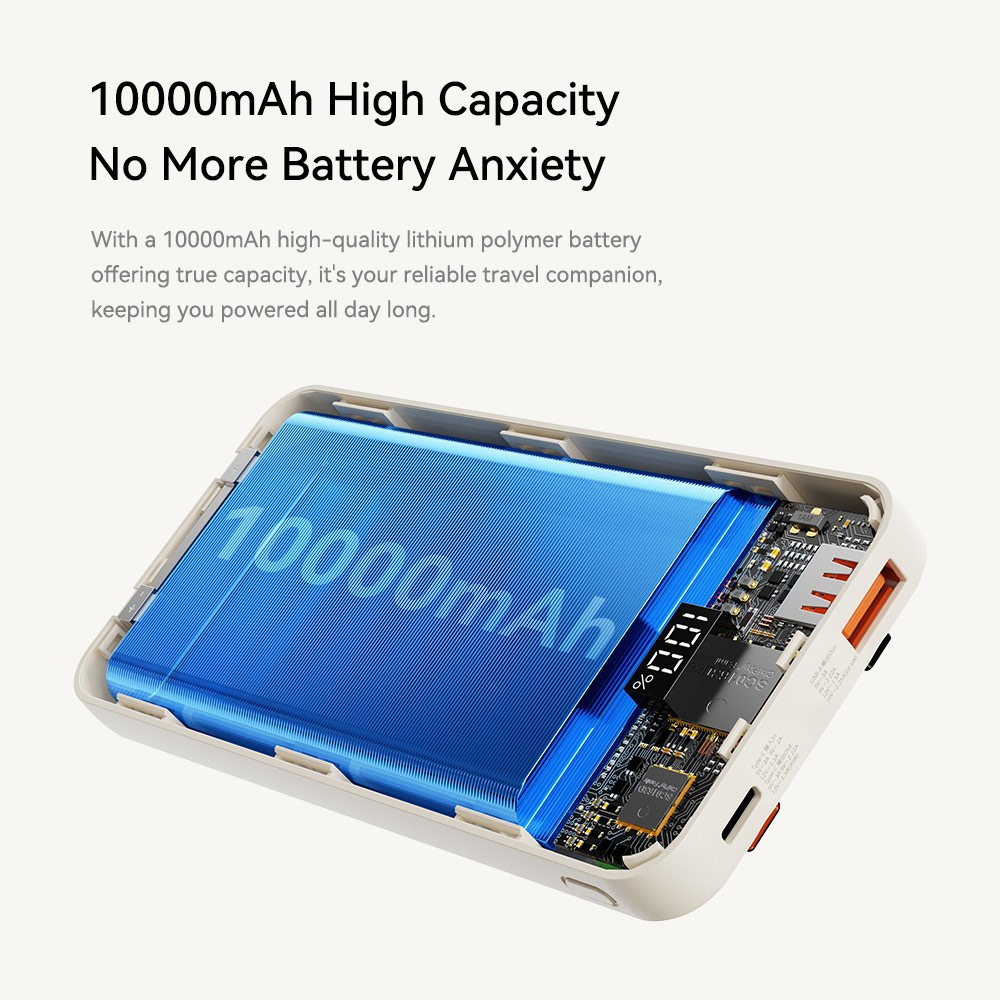 Picture of Rock CCC 3C Certified Power Bank Mini Compact Size PD 22.5W 10000mAh Travel Portable Small Palm Size Compact Mini CCC Power Bank powerbank with Multiple Built in Cable USB C USB L (ShinChan)