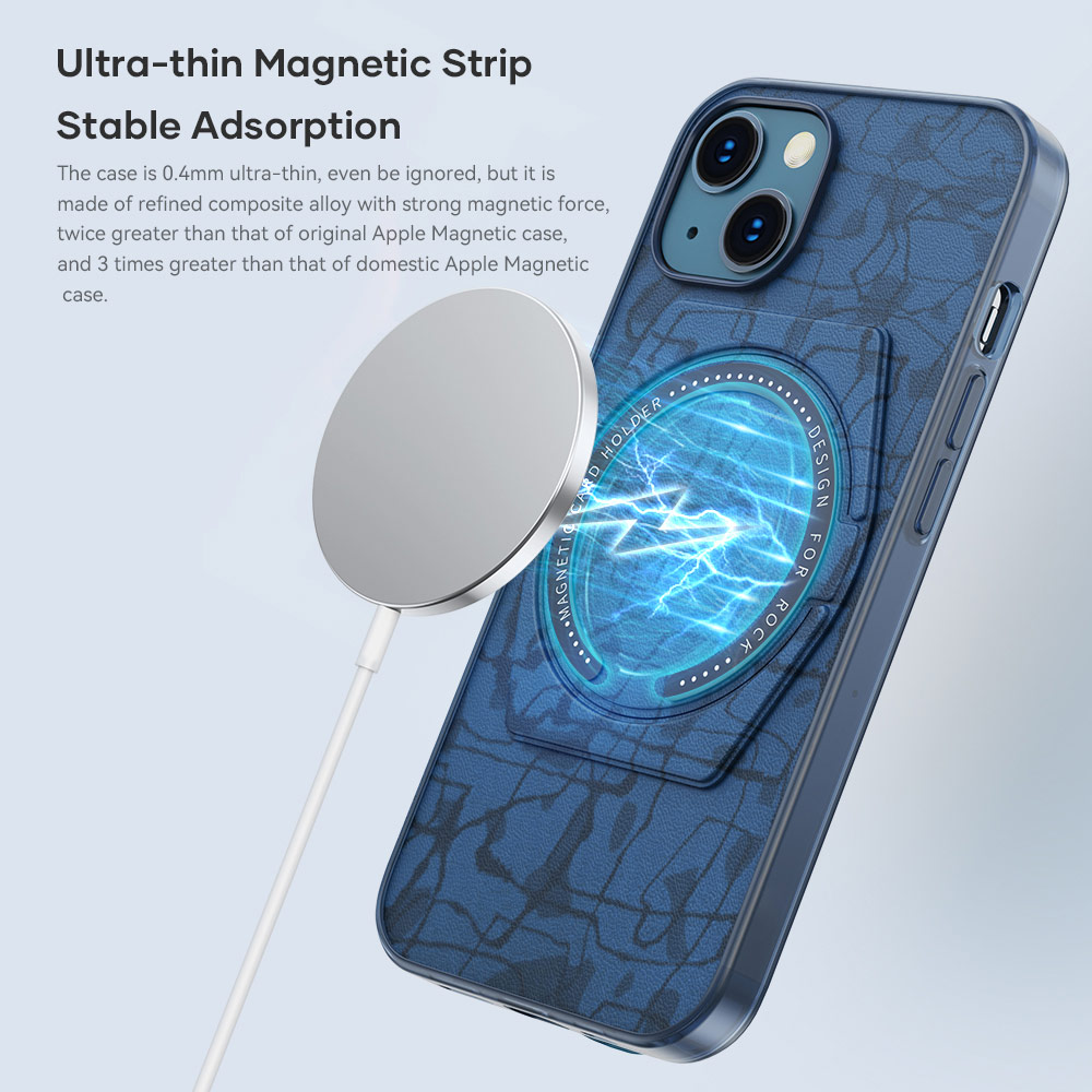 Picture of Apple iPhone 13 Pro 6.1 Case | Rock Moca Strong Magnetic Stand Drop Protection Case Magsafe Compatible for iPhone 13 Pro 6.1 (Black)