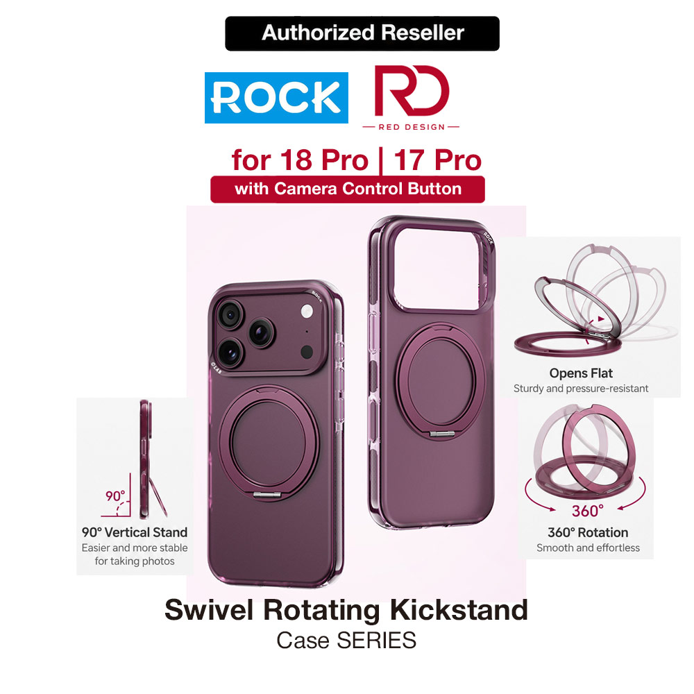 Picture of ROCK Guard Touch Rotating Series Magnetic Protection Case with Stand for iPhone 18 Pro 17 Pro (Matte Burgundy) Apple iPhone 17 Pro 6.3- Apple iPhone 17 Pro 6.3 Cases, Apple iPhone 17 Pro 6.3 Covers, iPad Cases and a wide selection of Apple iPhone 17 Pro 6.3 Accessories in Malaysia, Sabah, Sarawak and Singapore 