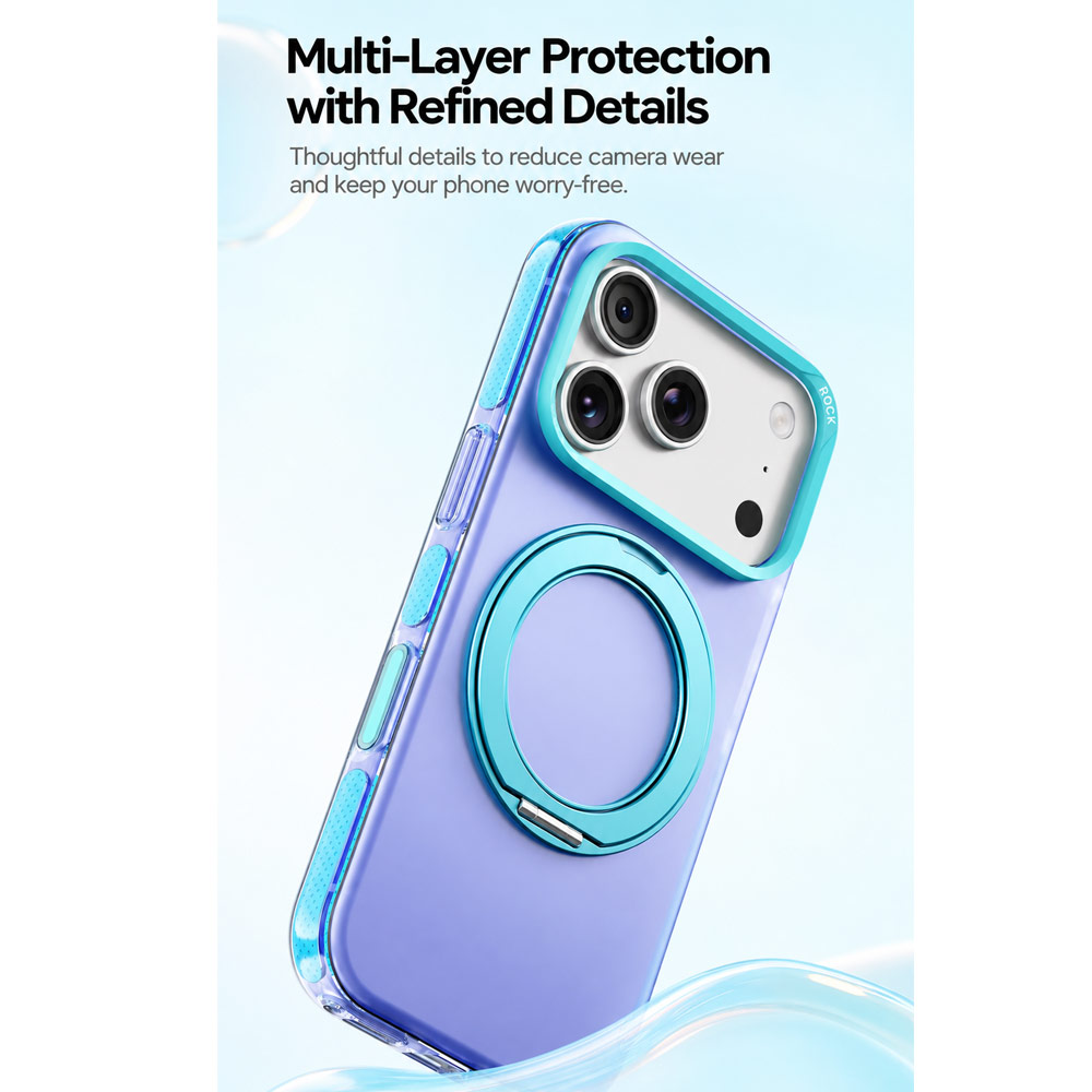 Picture of Apple iPhone 18 Pro Case | ROCK Guard Touch Rotating Series Magnetic Protection Case with Stand for iPhone 18 Pro 17 Pro (Matte Burgundy)