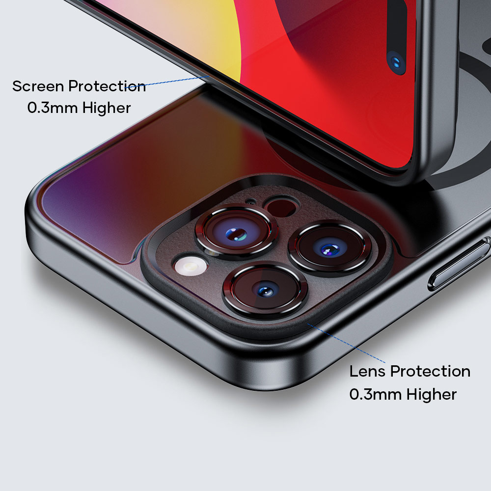 Picture of Apple iPhone 15 Pro Max 6.7 Case | Rock Guard Touch Lens Protection Anti Finger Print Drop Protection Magsafe Compatible Case for iPhone 15 Pro Max 6.7 (Matte Blue)