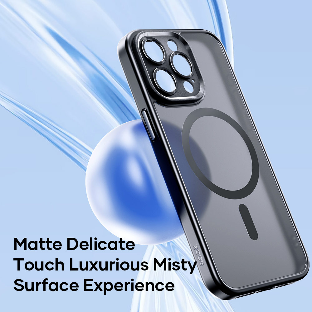 Picture of Apple iPhone 15 Pro Max 6.7 Case | Rock Guard Touch Lens Protection Anti Finger Print Drop Protection Magsafe Compatible Case for iPhone 15 Pro Max 6.7 (Matte Blue)