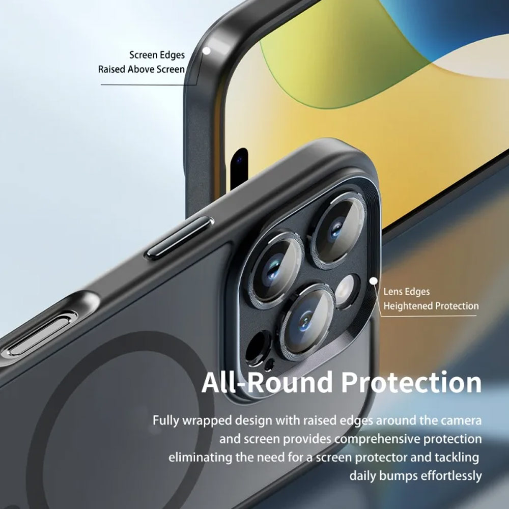 Picture of Apple iPhone 16 Pro Max 6.9 Case | Rock Guard Touch Lens Protection Anti Finger Print Drop Protection Magsafe Compatible Case for iPhone 16 Pro Max 6.9 (Matte Blue)