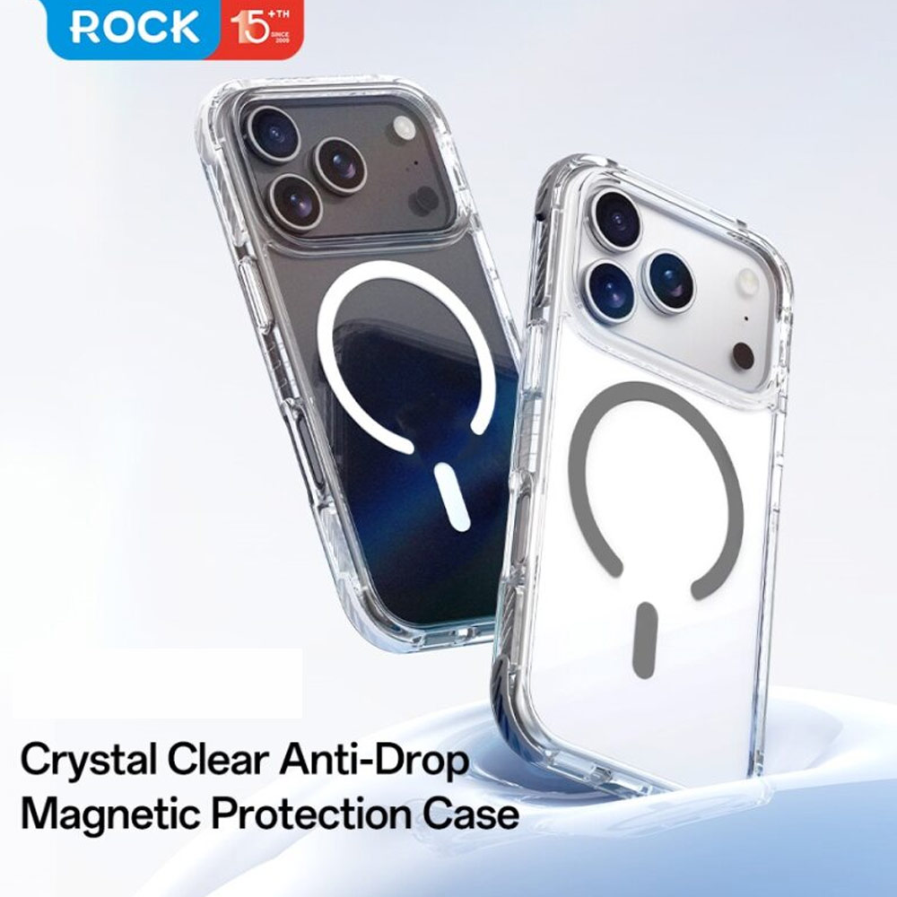 Picture of Apple iPhone 17 Pro 6.3 Case | Rock Crystal Clear Magnetic Anti Drop Protection Case for iPhone 17 Pro 6.3 (Gold)