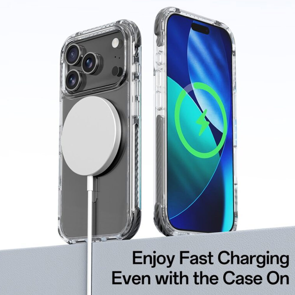 Picture of Apple iPhone 17 Pro 6.3 Case | Rock Crystal Clear Magnetic Anti Drop Protection Case for iPhone 17 Pro 6.3 (Gold)
