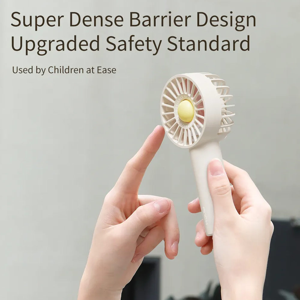 Picture of Rock 3 Speed Wind Force Portable Hold Handheld Mini Rechargeable Fan 1800mAh (Sky Blue)