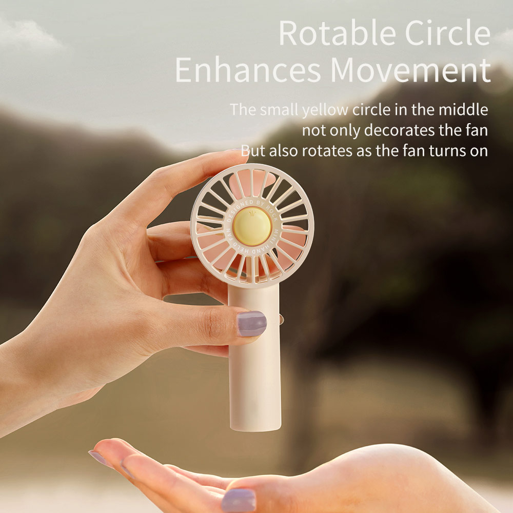 Picture of Rock 3 Speed Wind Force Portable Hold Handheld Mini Rechargeable Fan 1800mAh (Sky Blue)
