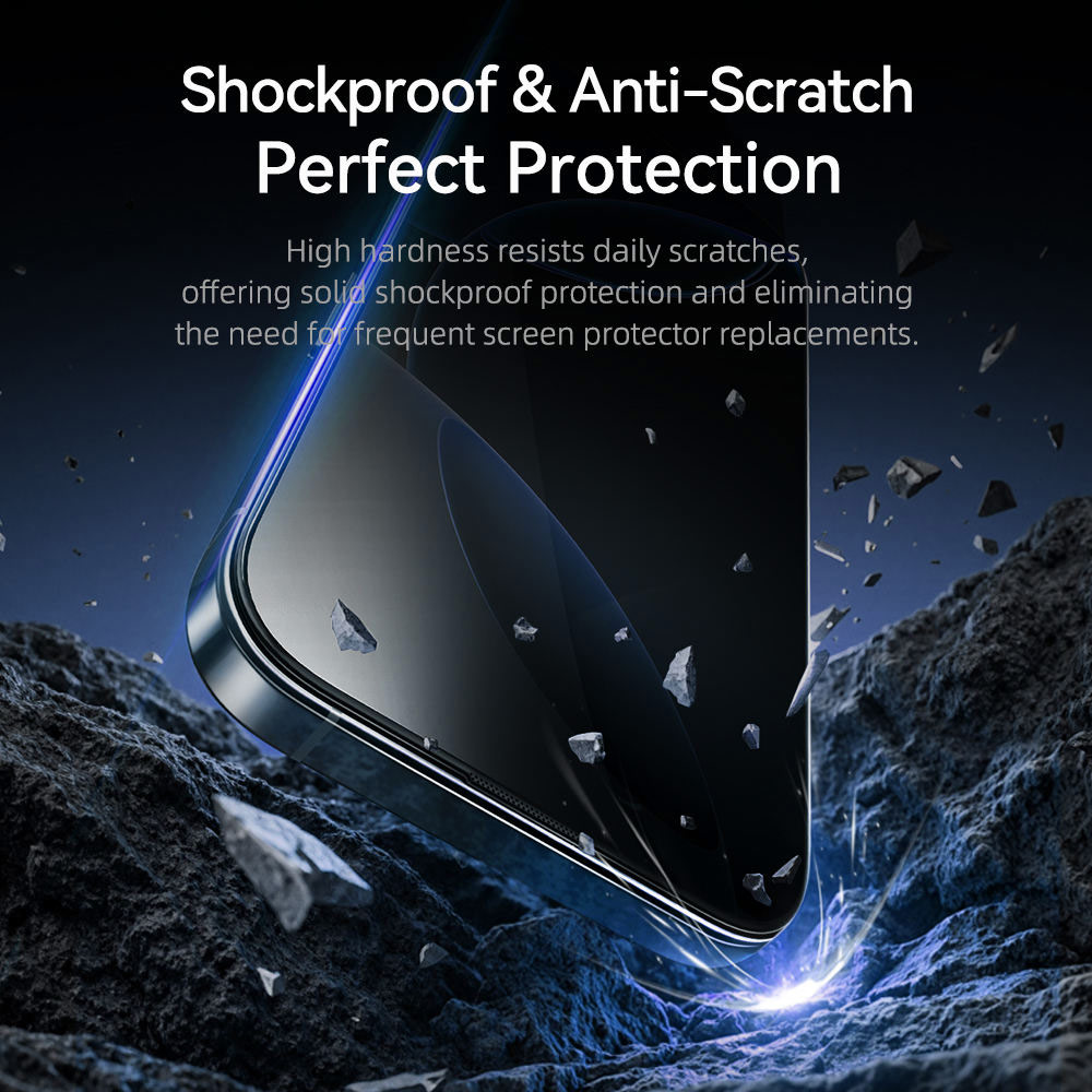 Picture of Apple iPhone 17 Pro Max 6.9  | Rock Anti Peep HD Full Coverage Tempered Glass for iPhone 17 Pro Max 6.9 (Privacy)