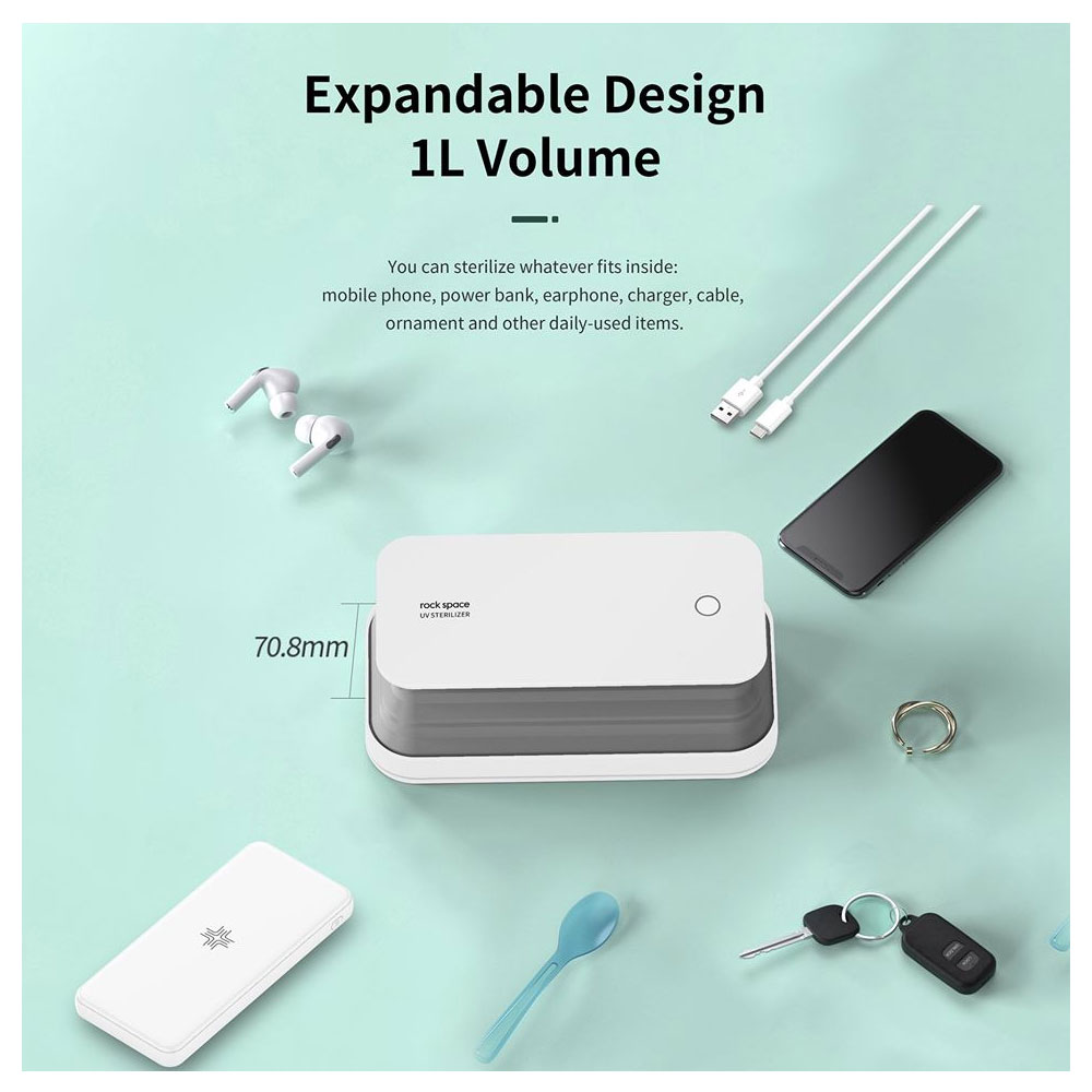 Picture of Rockspace Multifunction UV Light Sanitizer Sterilizer Box Kill Germ bacteria for Smartphone Smartwatch Airpods