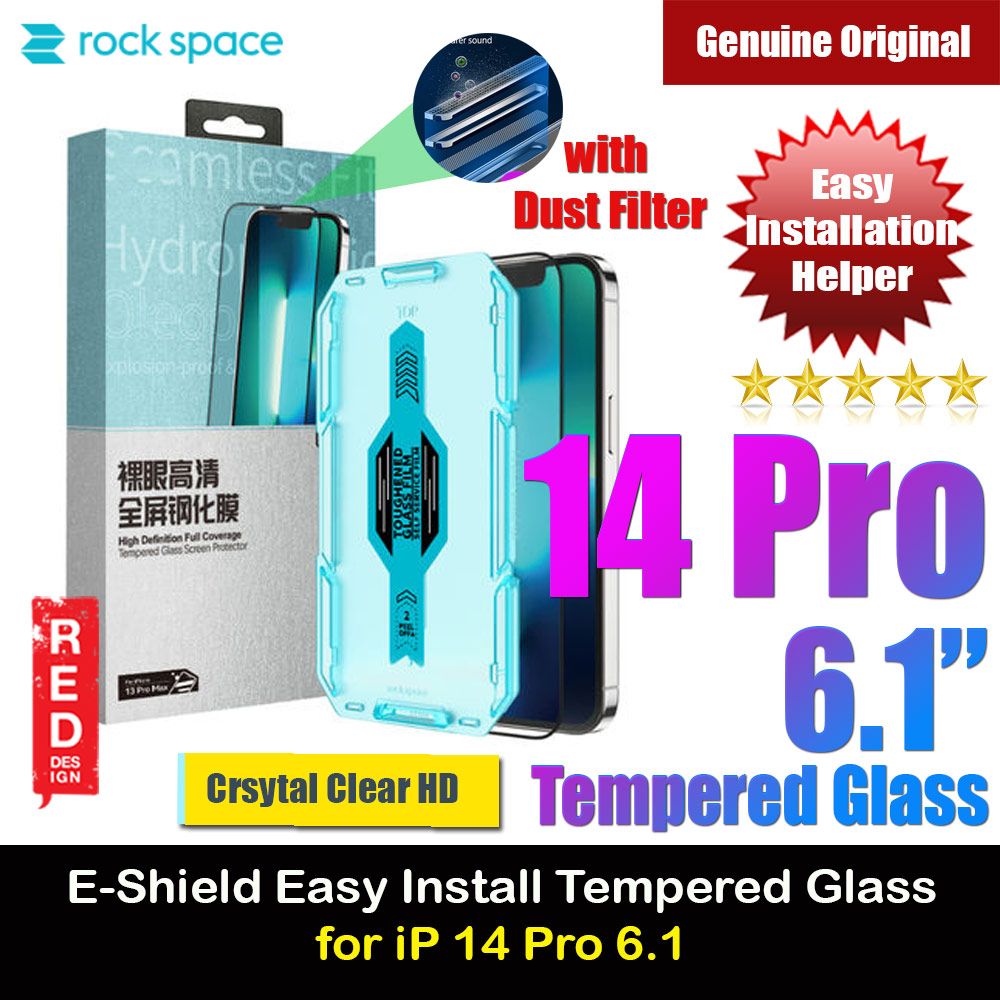 Picture of Rock Space HD Full Coverage Tempered Glass with Dust Filter with Easy Installation Helper Tools for iPhone 14 Pro 6.1 (Crsytal Clear HD) Apple iPhone 14 Pro 6.1- Apple iPhone 14 Pro 6.1 Cases, Apple iPhone 14 Pro 6.1 Covers, iPad Cases and a wide selection of Apple iPhone 14 Pro 6.1 Accessories in Malaysia, Sabah, Sarawak and Singapore 