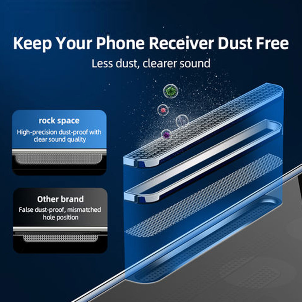 Picture of Apple iPhone 14 Pro 6.1  | Rock Space HD Full Coverage Tempered Glass with Dust Filter with Easy Installation Helper Tools for iPhone 14 Pro 6.1 (Crsytal Clear HD)