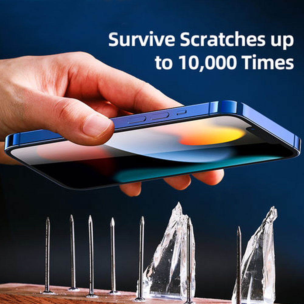 Picture of Apple iPhone 14 Pro 6.1  | Rock Space HD Full Coverage Tempered Glass with Dust Filter with Easy Installation Helper Tools for iPhone 14 Pro 6.1 (Crsytal Clear HD)