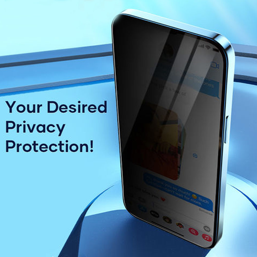 Picture of Apple iPhone 14 Pro 6.1  | Rock Space HD Full Coverage Tempered Glass with Dust Filter with Easy Installation Helper Tools for iPhone 14 Pro 6.1 (Privacy Anti View Peep)