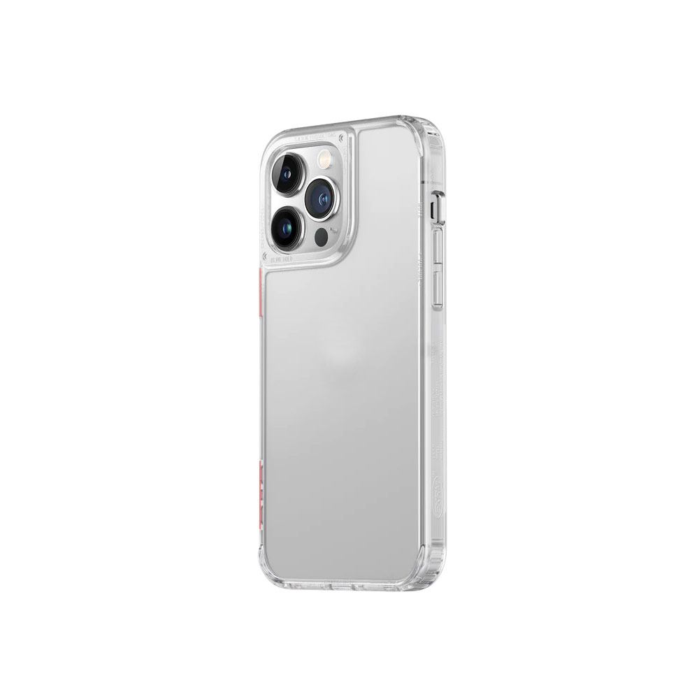 Picture of Apple iPhone 14 Pro 6.1 Case | Skinarma Saido AirGrooves Corners Series Drop Protection Case with DIY Decor Sticker for iPhone 14 Pro 6.1 (Clear)